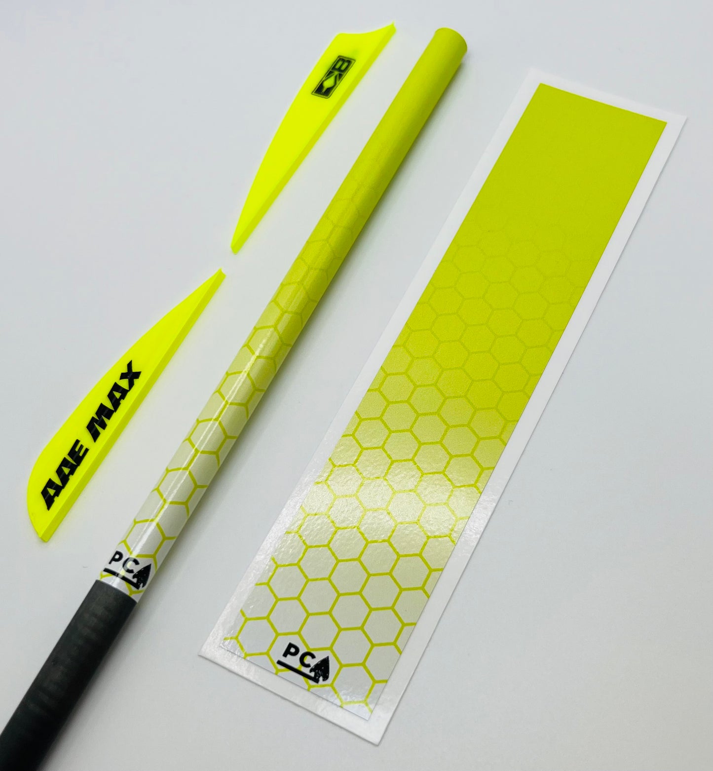 Flo Yellow x White (AAE Yellow/Bohning Neon Yellow) - HEX FUSION Series Arrow & Bolt Wrap