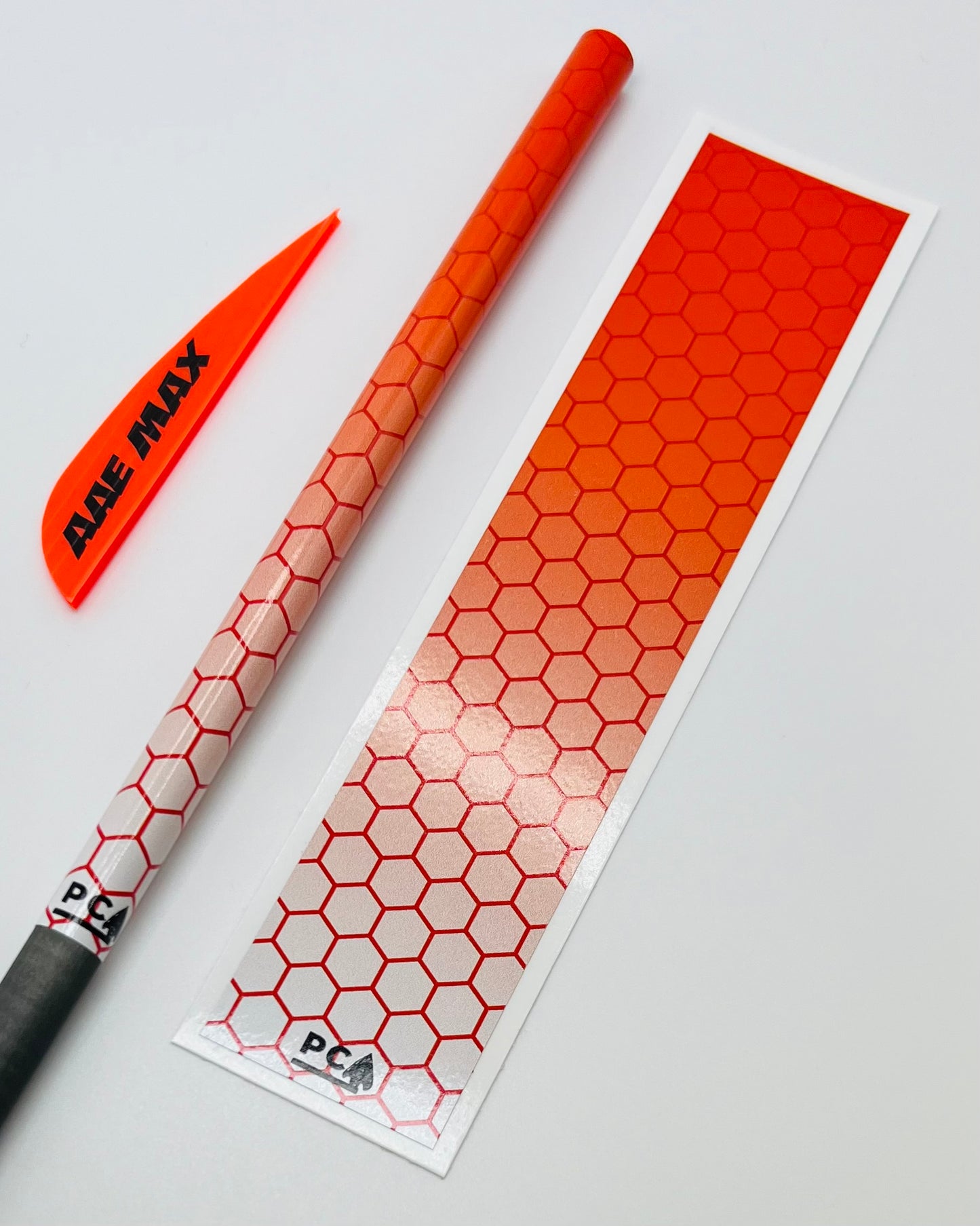 Burnt Orange x White (AAE Fire Orange & Bohning Neon Red) - HEX FUSION Series Arrow & Bolt Wrap