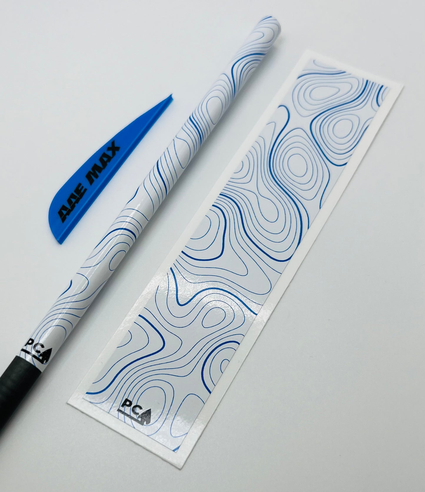 Blue on White (AAE Blue & Bohning Satin Blue) - TOPO Series Arrow & Bolt Wrap