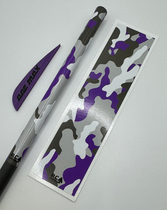 Purple x Grey x White (AAE Purple + Grey) - TWISTED CAMO Series Arrow & Bolt Wrap