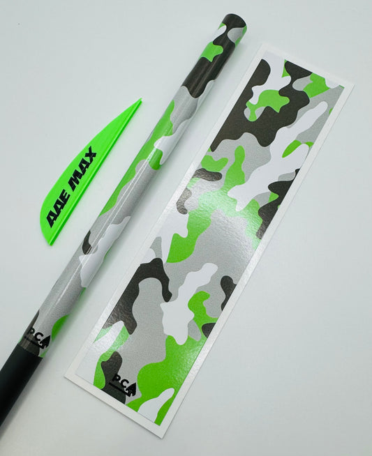 Bright Green x Grey x White (AAE Bright Green + Grey) - TWISTED CAMO Series Arrow & Bolt Wrap