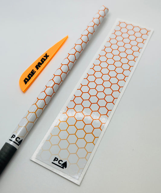 Light Orange on White Gloss (AAE Sunset Gold) - HEX Series Arrow & Bolt Wrap