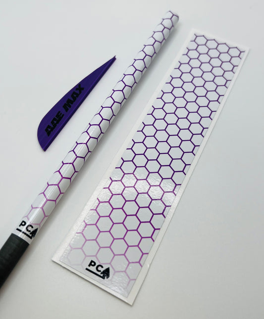 Purple on White Gloss (AAE Purple) - HEX Series Arrow & Bolt Wrap