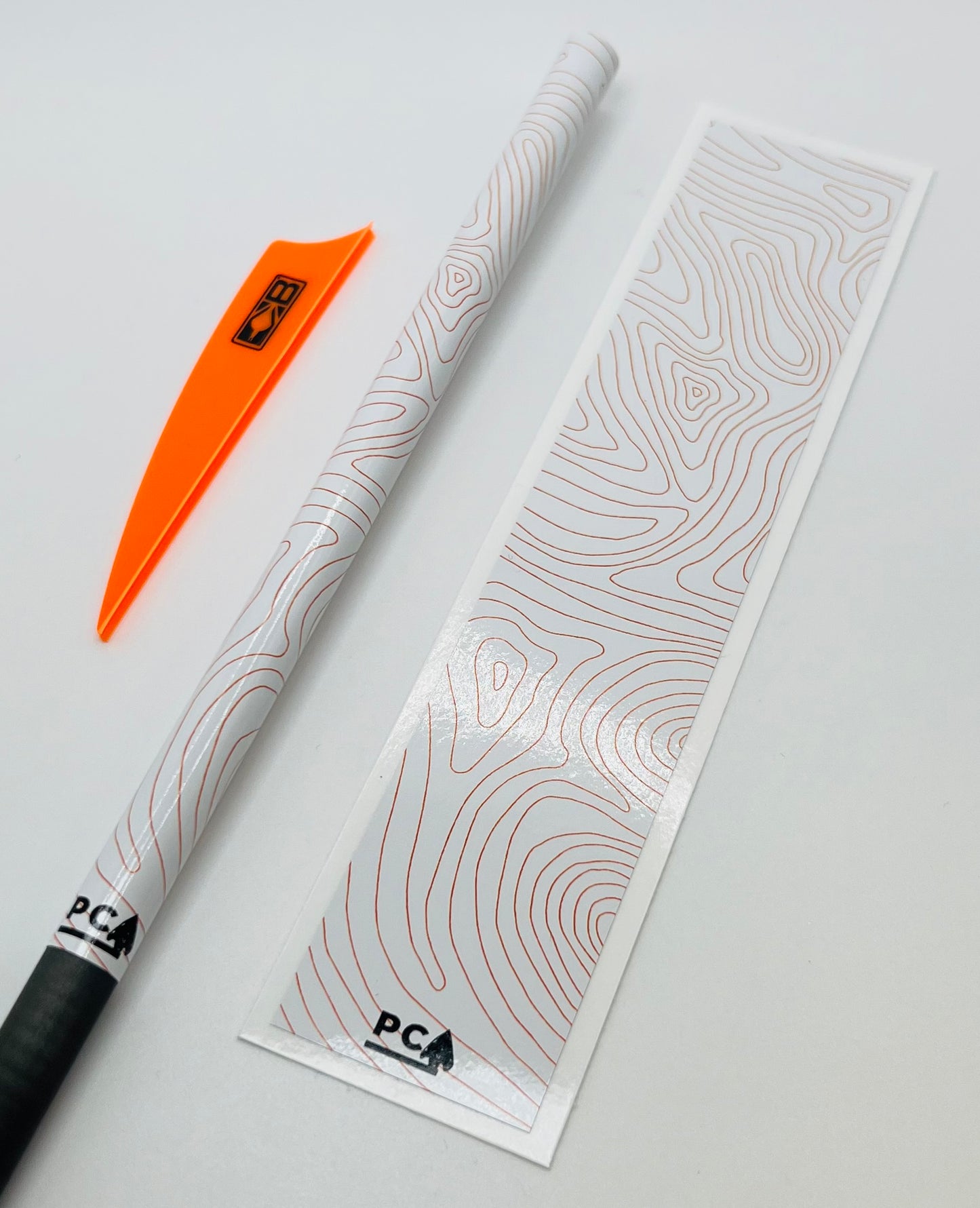 Orange on White Gloss (Bohning Bright Orange) - TOPO LITE Series Arrow & Bolt Wrap