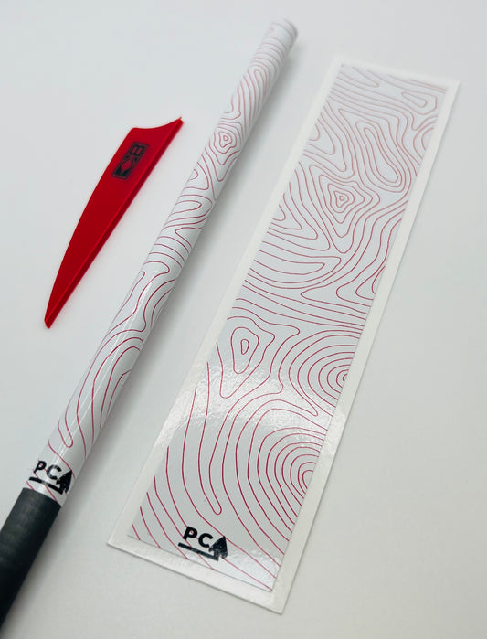 Deep Red on White (Bohning Red) - TOPO LITE Series Arrow/Bolt Wrap