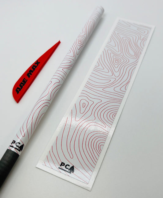 Red on White Gloss (AAE Red) - TOPO LITE Series Arrow & Bolt Wrap