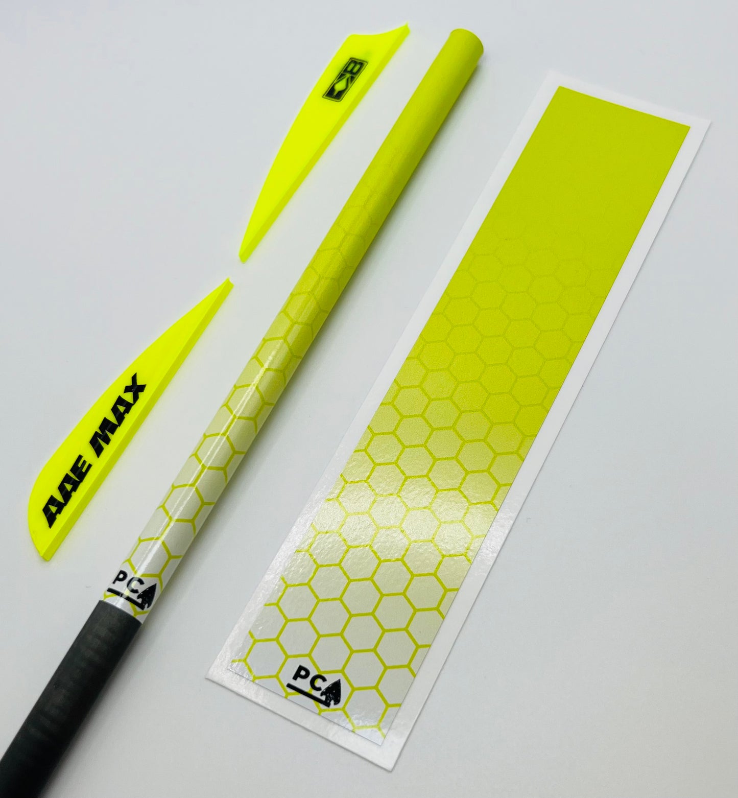 Flo Yellow x White Gloss (AAE Yellow/Bohning Neon Yellow) - HEX FUSION Series Arrow & Bolt Wrap