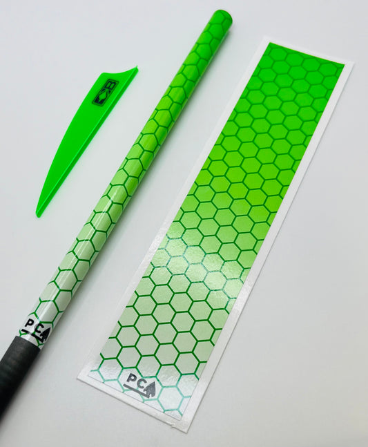 Green x White Gloss (Bohning Neon Green) - HEX FUSION Series Arrow & Bolt Wrap